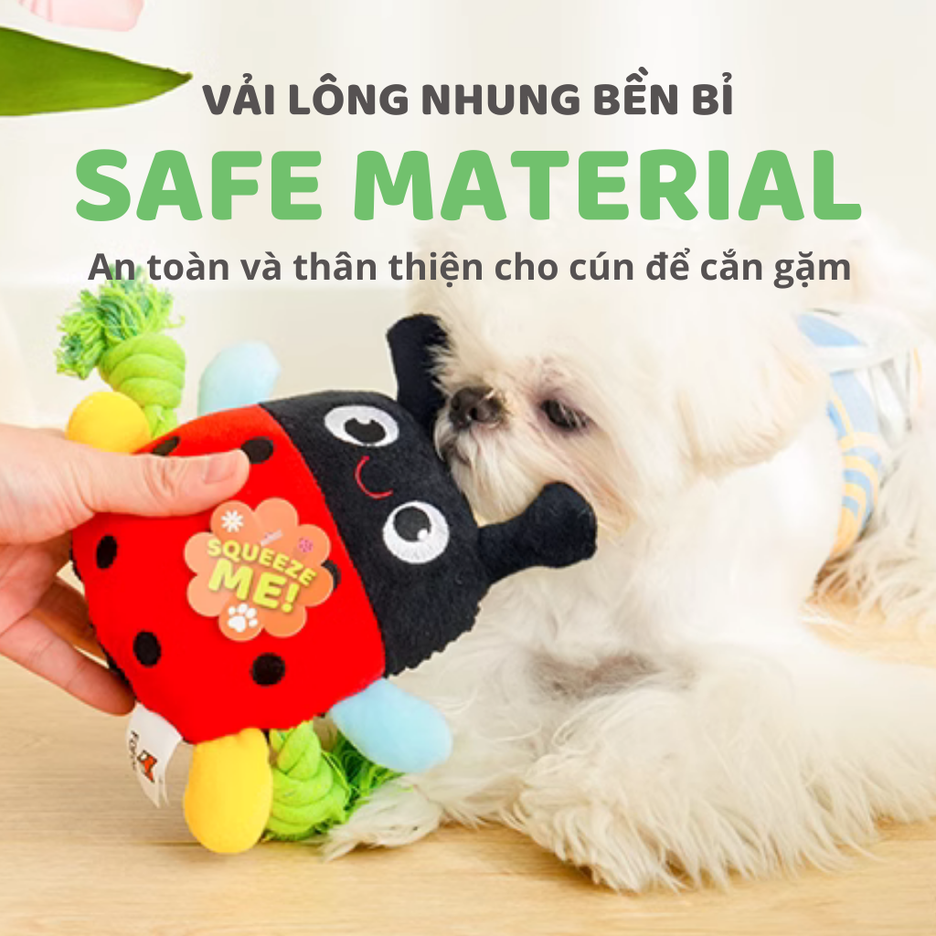 FOFOS Đồ Chơi Nhồi Bông Hình Con Bướm Có Còi Kêu Cho Chó – Bộ Sưu Tập Garden