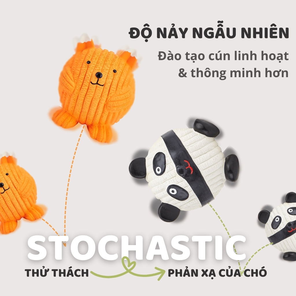 FOFOS Đồ Chơi Bóng Cao Su Latex Hình Cáo Có Còi Kêu Cho Chó – Màu Cam, 100% Latex Tự Nhiên