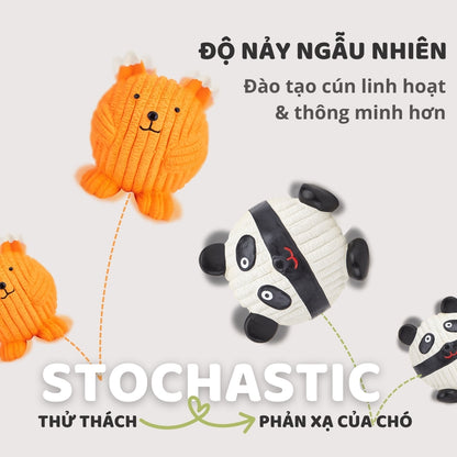 FOFOS Đồ Chơi Bóng Cao Su Latex Hình Cáo Có Còi Kêu Cho Chó – Màu Cam, 100% Latex Tự Nhiên