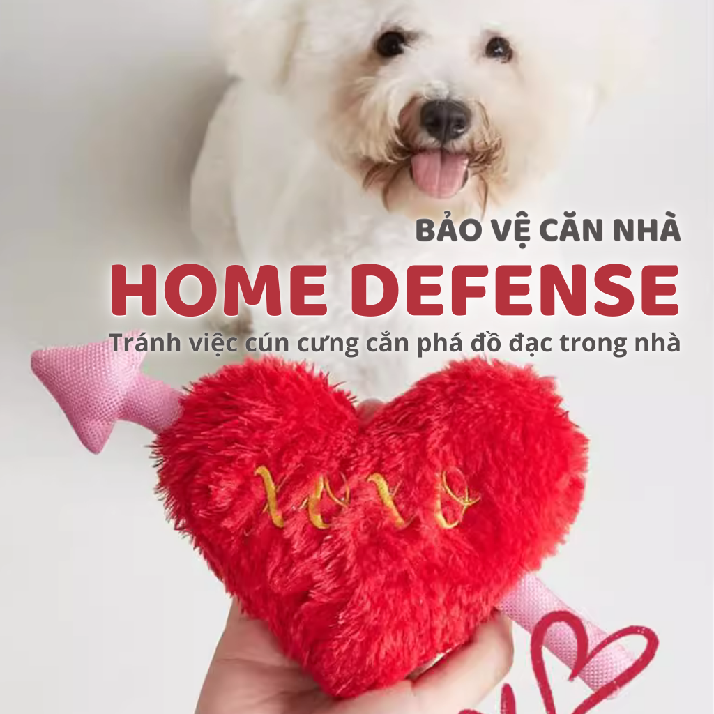 FOFOS Đồ Chơi Nhồi Bông Hình Trái Tim Mũi Tên "XOXO" Có Còi Kêu Cho Chó – Bộ Sưu Tập Valentine