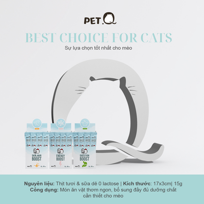 PetQ Súp Thưởng Sữa Dê 15g Vị Cỏ Mèo Tăng Cường Tiêu Hóa
