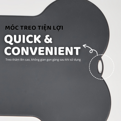 FOFOS Thảm Silicon Lót Bát Ăn Hình Xương Chống Trượt, Chống Thấm Nước Cho Chó Mèo