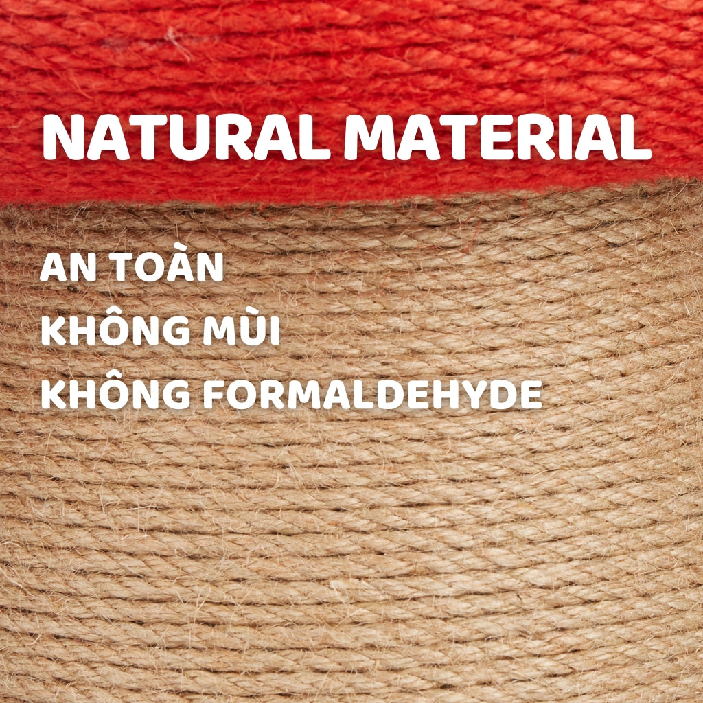 FOFOS Trụ Cào Móng Hình Cây Nấm Cho Mèo Kèm Bóng Treo – Chất Liệu Đay Tự Nhiên 34x29x29cm