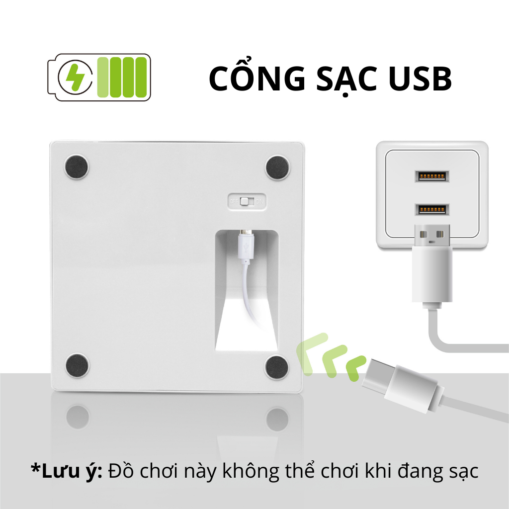 FOFOS Hộp Lông Vũ Ngẫu Nhiên Bản USB – Đồ Chơi Tương Tác Tự Động Cho Mèo 17.7x17.7x6.5cm