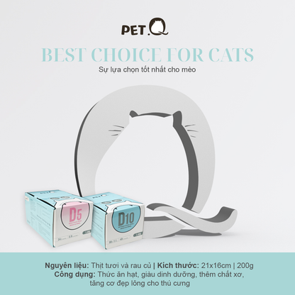 PetQ Macaron D5 Thức Ăn Hạt Cho Mèo Túi 200g