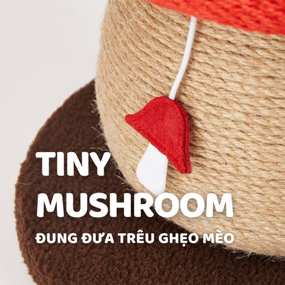 FOFOS Trụ Cào Móng Hình Cây Nấm Cho Mèo Kèm Bóng Treo – Chất Liệu Đay Tự Nhiên 34x29x29cm