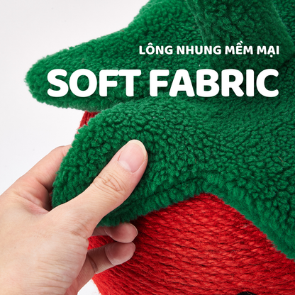 FOFOS Trụ Cào Móng Hình Quả Dâu Tây Cho Mèo – Chất Liệu Sisal Tự Nhiên 35x30x30cm
