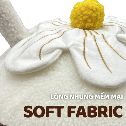 FOFOS Trụ Cào Móng Hình Trái Dừa Kèm Hoa Trang Trí Cho Mèo – Dây Sisal Tự Nhiên 28.5x25cm