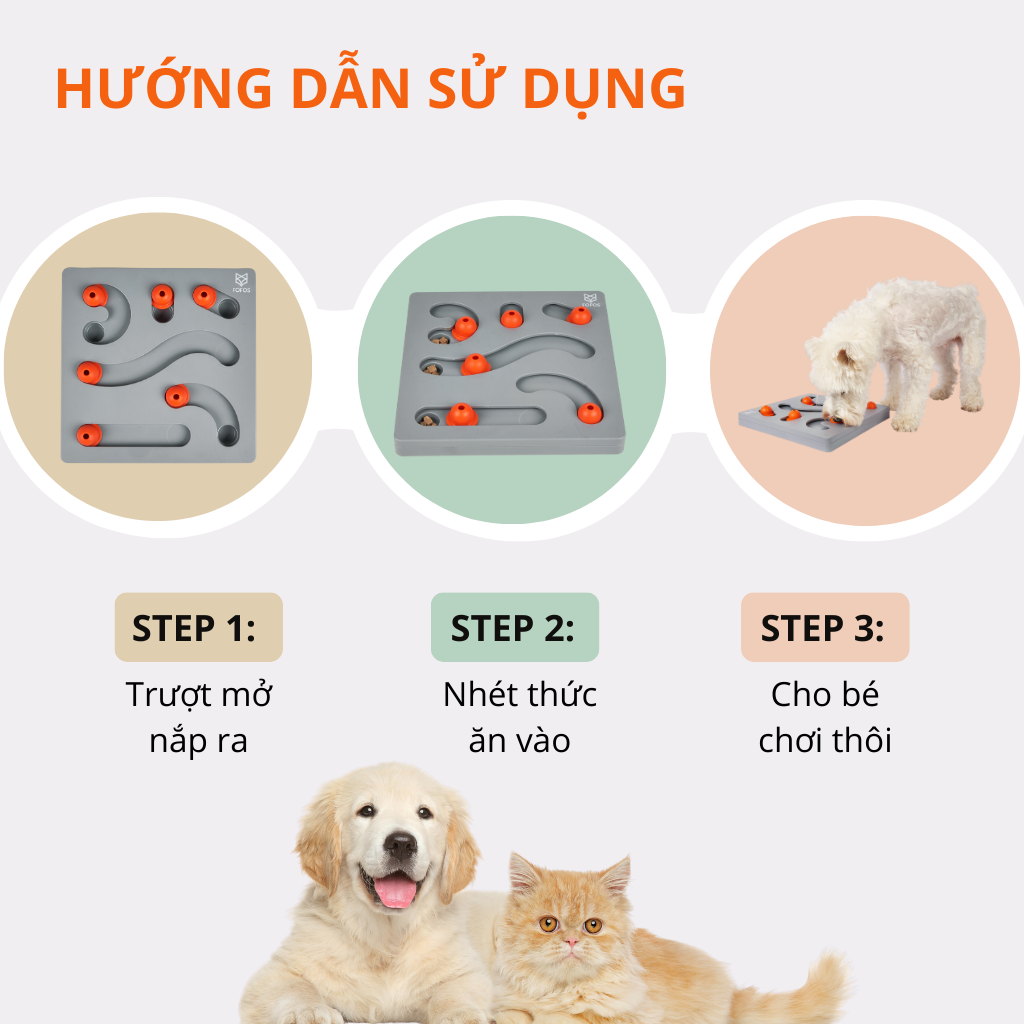 FOFOS Đồ Chơi Xếp Hình Trí Não Giấu Đồ Ăn Cho Chó – Kích Thích Tư Duy 28cm