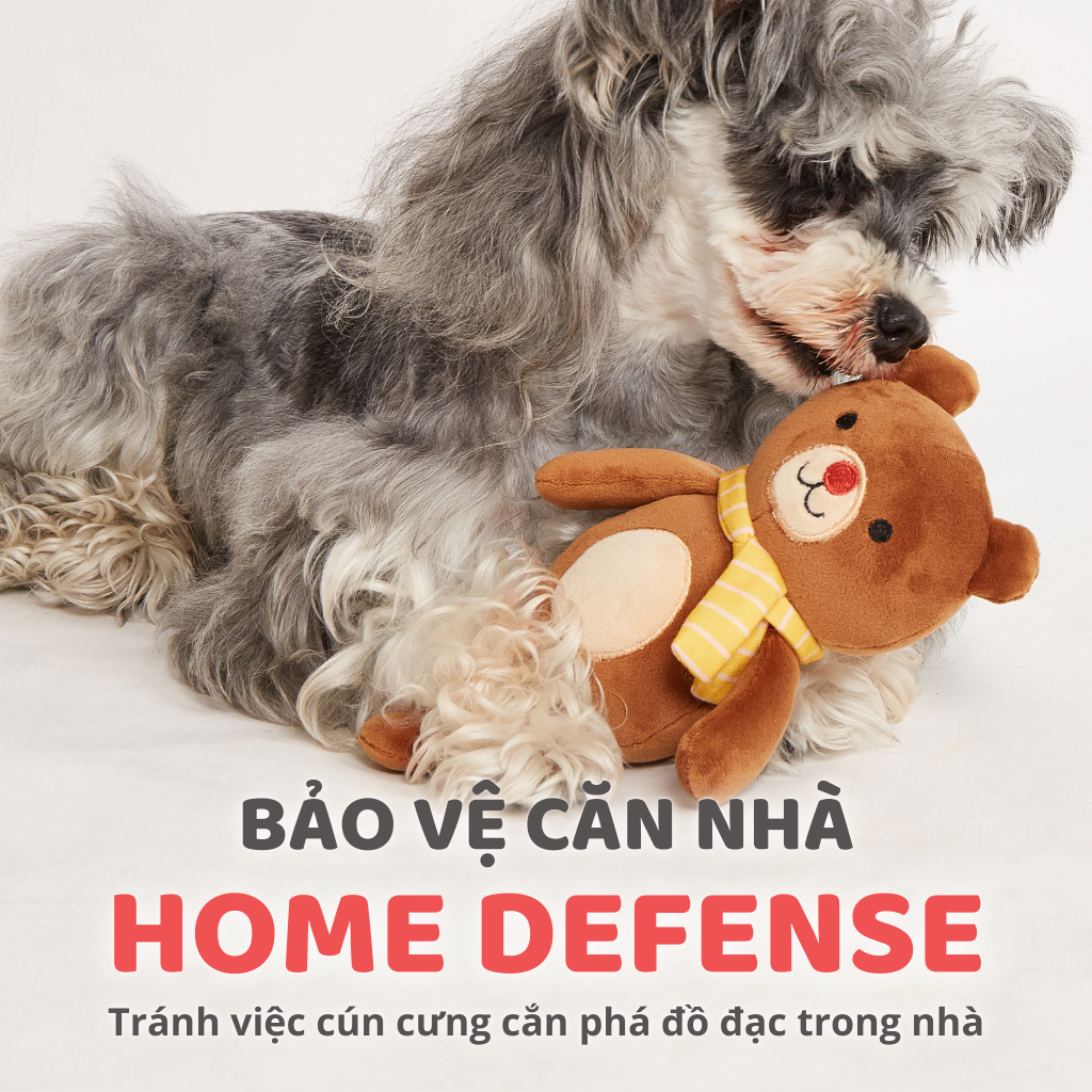 FOFOS Đồ Chơi Nhồi Bông Hình Sư Tử Có Còi Kêu Cho Chó Con – Dòng Fluffy Puppy Siêu Mềm Mại