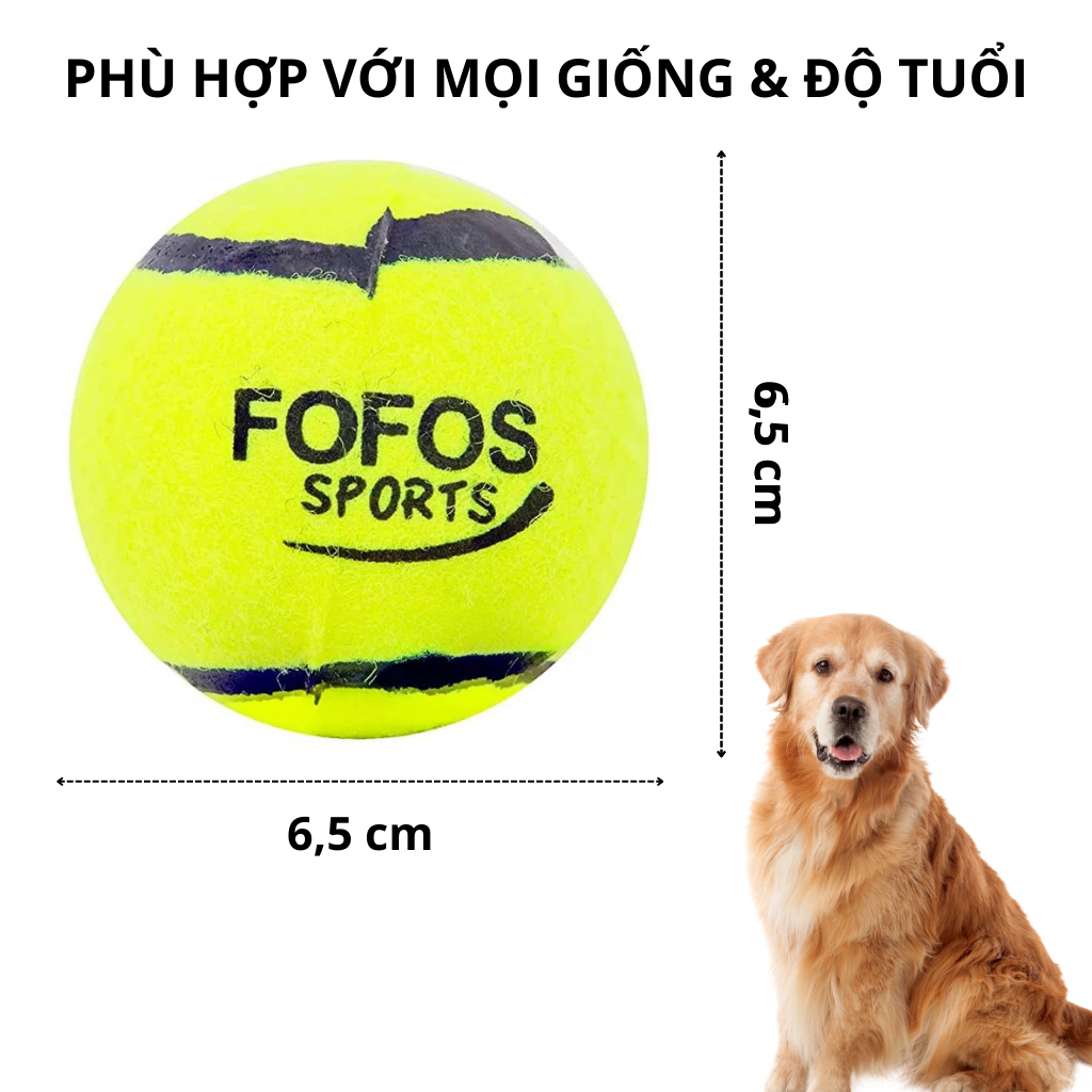 FOFOS Bóng Tennis Thể Thao Có Còi Kêu Cho Chó – Chất Liệu Cao Su Tự Nhiên & Vải Nỉ Bền Chắc