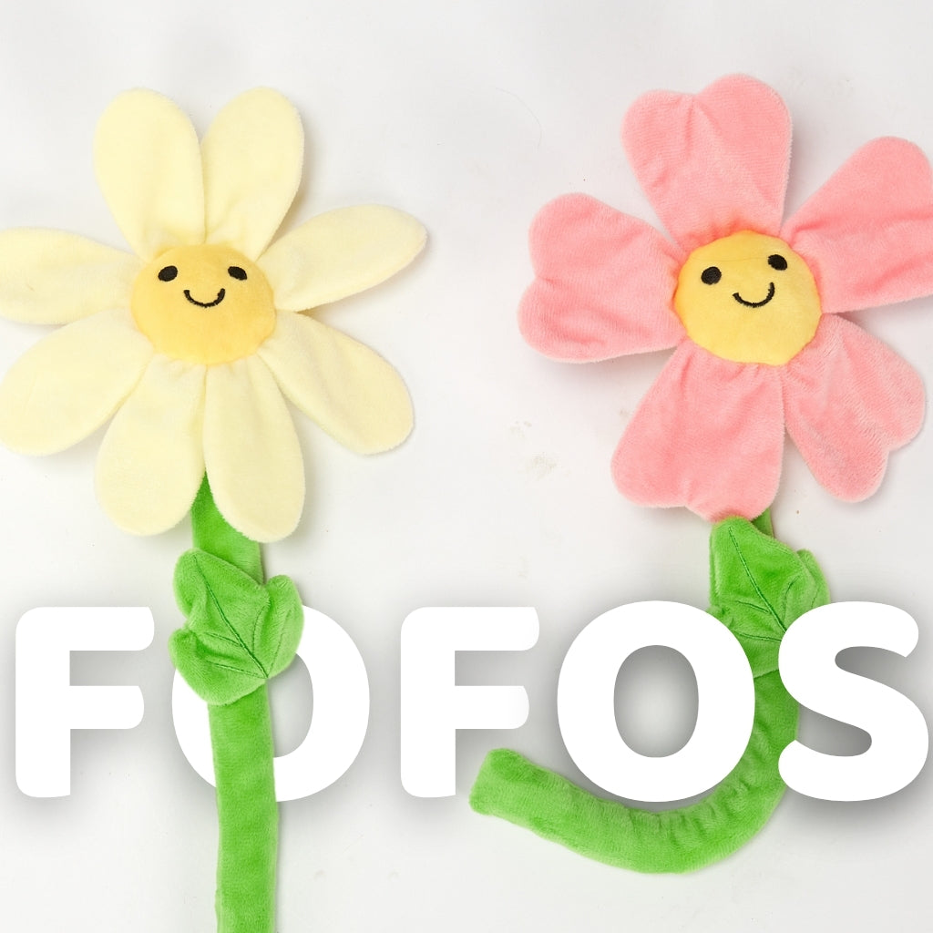 FOFOS Đồ Chơi Dây Bện Hình Hoa Có Giấy Kêu Sột Soạt Cho Chó – Màu Hồng, Không Còi Kêu