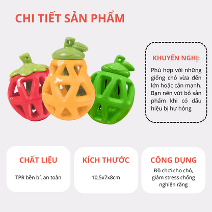 FOFOS Đồ Chơi Rớt Đồ Ăn Hình Trái Táo Xanh – Đồ Chơi Nhai Cao Su Tự Nhiên Cho Chó