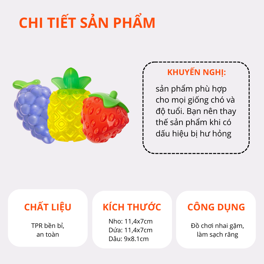 FOFOS Đồ Chơi Gặm Có Còi Kêu Hình Trái Thơm (Dứa) Cho Chó – Chất Liệu TPR Bền Chắc