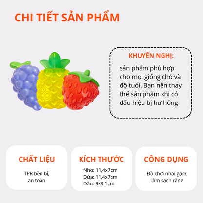 FOFOS Đồ Chơi Gặm Có Còi Kêu Hình Trái Thơm (Dứa) Cho Chó – Chất Liệu TPR Bền Chắc