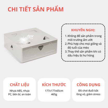 FOFOS Hộp Lông Vũ Ngẫu Nhiên Bản USB – Đồ Chơi Tương Tác Tự Động Cho Mèo 17.7x17.7x6.5cm