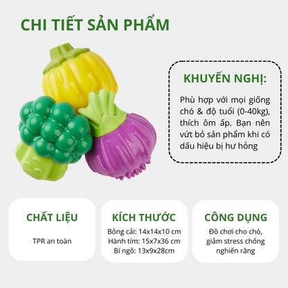 FOFOS Đồ Chơi Gặm Phát Tiếng Cười Hình Bông Cải Xanh Cho Chó – Chất Liệu TPR Kép Bền Chắc