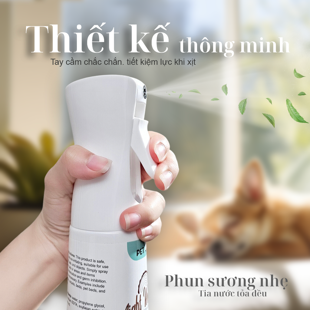 Bình xịt khử mùi diệt khuẩn hương gỗ PetQ 300ml