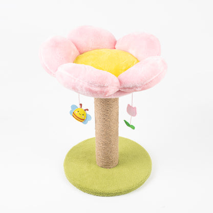 FOFOS Trụ Cào Móng Hình Bông Hoa Kèm Ổ Nằm Cho Mèo – Đồ Chơi Treo Tương Tác 45x35x35cm