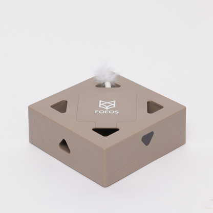 FOFOS Hộp Lông Vũ Ngẫu Nhiên Bản USB – Đồ Chơi Tương Tác Tự Động Cho Mèo 17.7x17.7x6.5cm