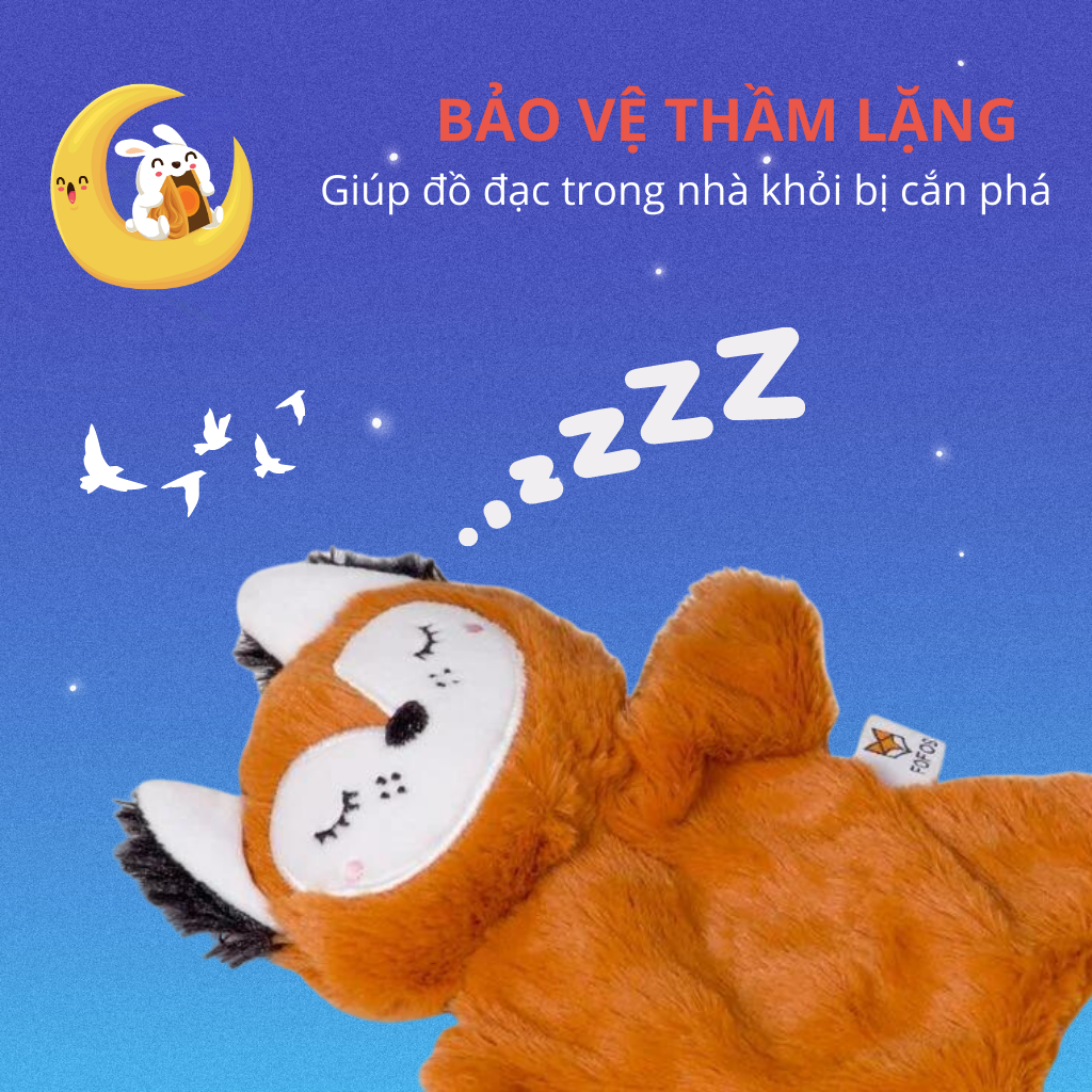 FOFOS Đồ Chơi Nhồi Bông Hình Cừu Trắng Cho Chó – Vải Mềm Có Còi Kêu 21.5x18x3.5cm