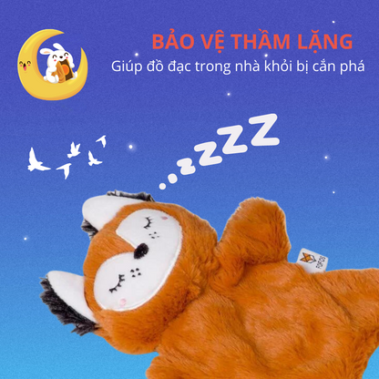 FOFOS Đồ Chơi Nhồi Bông Hình Cừu Trắng Cho Chó – Vải Mềm Có Còi Kêu 21.5x18x3.5cm