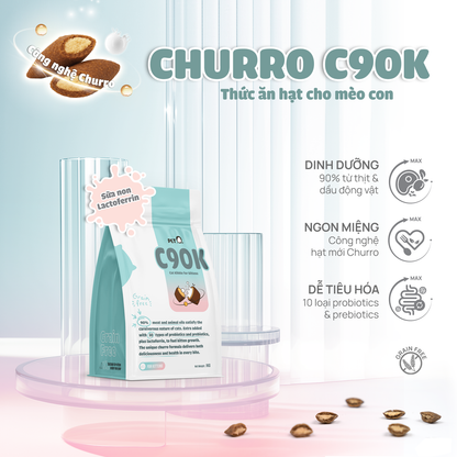 PetQ Churro C90K Thức Ăn Hạt Cho Mèo Con Gói 50g