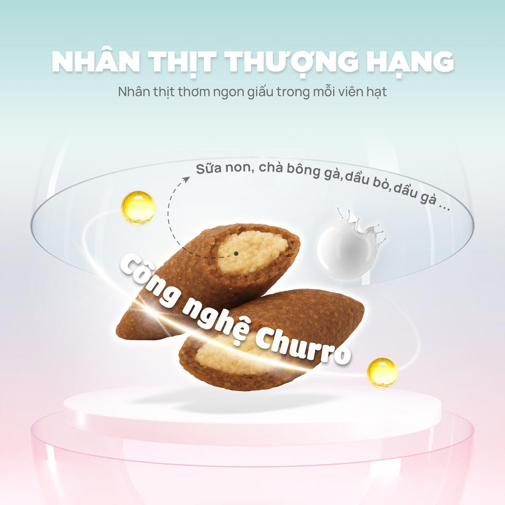 PetQ Churro C90K Thức Ăn Hạt Cho Mèo Con Gói 50g