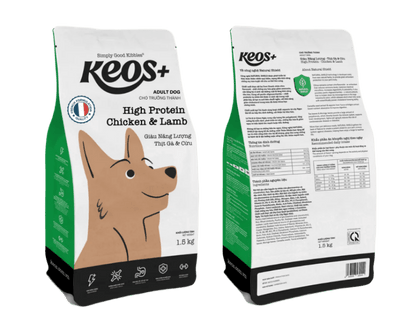 KEOS+ ADULT DOG HIGH PROTEIN VỊ GÀ & CỪU - Tiệm Spa Bốn Chân