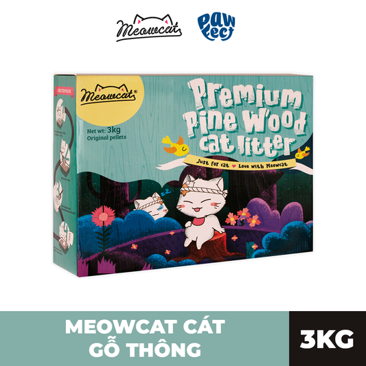 Meowcat Cát gỗ nén cho mèo 3kg