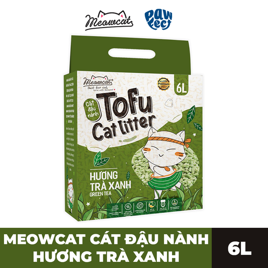 Meowcat Cát đậu nành cho mèo 6L hương trà xanh