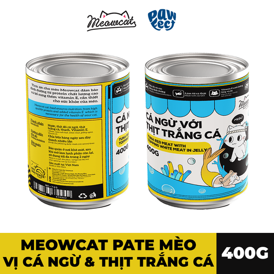 Meowcat Pate Cho Mèo 400G Vị Cá Ngừ & Cá Thịt Trắng