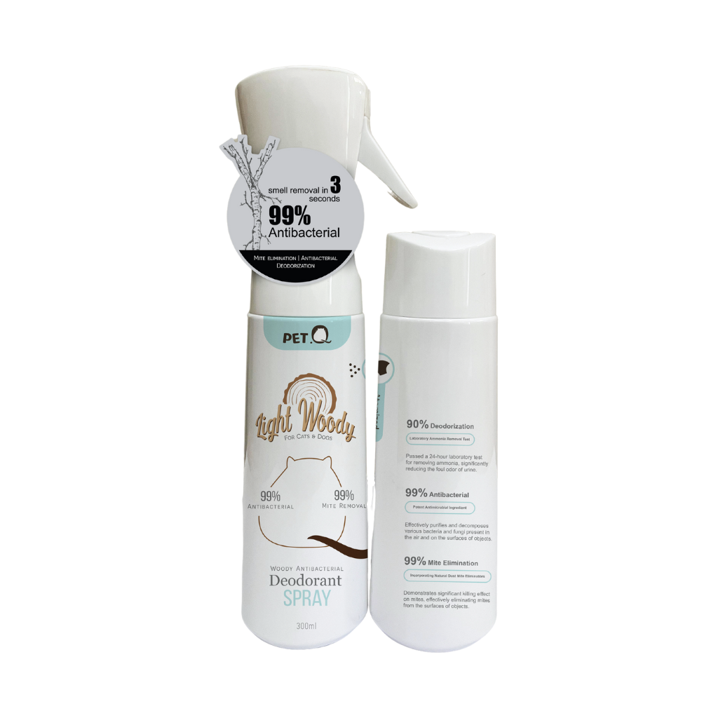 Bình xịt khử mùi diệt khuẩn hương gỗ PetQ 300ml