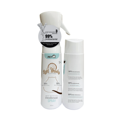 Bình xịt khử mùi diệt khuẩn hương gỗ PetQ 300ml