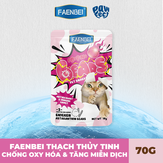 Faenbei Pate Có Topping Thạch Tinh Thể Cho Mèo 70g Chống Oxy Hóa & Tăng Miễn Dịch