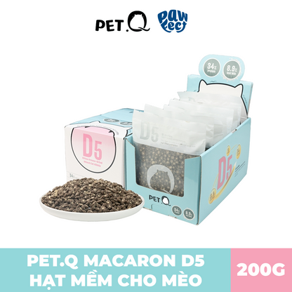 PetQ Macaron D5 Thức Ăn Hạt Cho Mèo Túi 200g