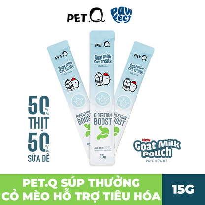 PetQ Súp Thưởng Sữa Dê 15g Vị Cỏ Mèo Tăng Cường Tiêu Hóa