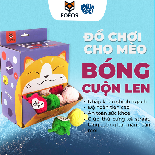 FOFOS Bóng Vải Nhồi Bông Có Chuông Và Cỏ Bạc Hà Cho Mèo – Màu Sắc Ngẫu Nhiên