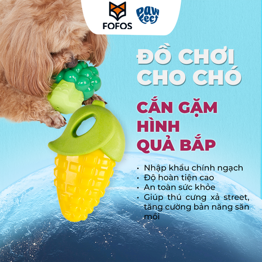 FOFOS Đồ Chơi Gặm Có Còi Kêu Hình Bắp Ngô Cỡ Nhỏ Cho Chó – Chất Liệu TPR Bền Chắc