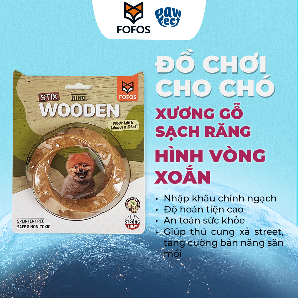 FOFOS Đồ Chơi Gặm Bằng Gỗ Hình Sừng Hươu Cho Chó Cỡ Nhỏ – Sợi Gỗ Thật, Không Xước Mảnh