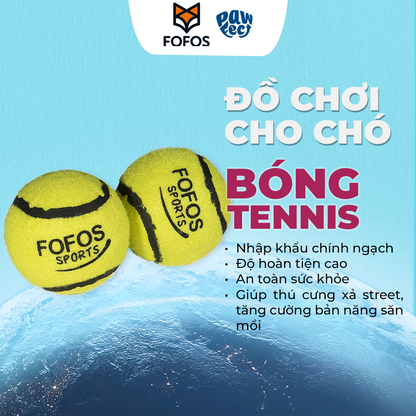 FOFOS Bóng Tennis Thể Thao Có Còi Kêu Cho Chó – Chất Liệu Cao Su Tự Nhiên & Vải Nỉ Bền Chắc
