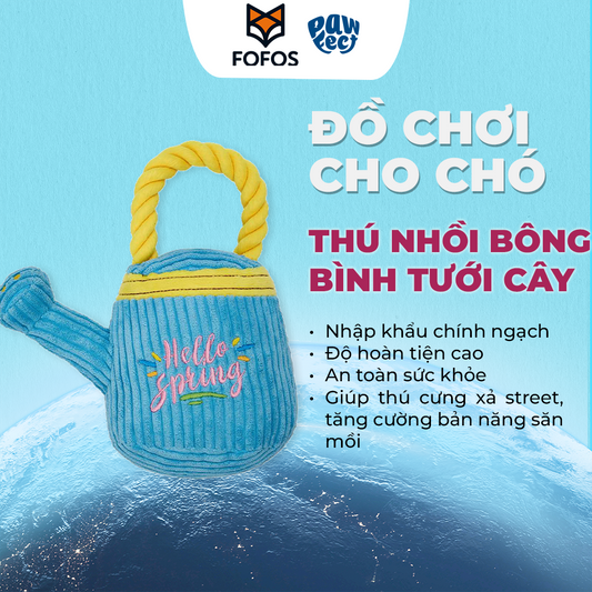 FOFOS Đồ Chơi Nhồi Bông Hình Bình Tưới Cây – Đồ Chơi Vải Có Còi Kêu Cho Chó