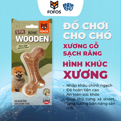FOFOS Đồ Chơi Gặm Bằng Gỗ Hình Sừng Hươu Cho Chó Cỡ Nhỏ – Sợi Gỗ Thật, Không Xước Mảnh