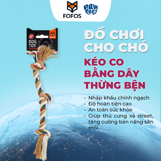 FOFOS Đồ Chơi Bện Thừng Thắt 3 Đầu Cho Chó – Làm Sạch Răng Tự Nhiên 45x5.5x4.5cm