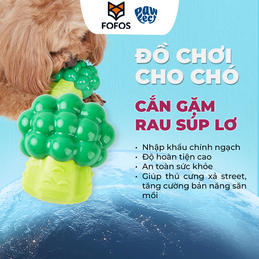 FOFOS Đồ Chơi Gặm Phát Tiếng Cười Hình Bông Cải Xanh Cho Chó – Chất Liệu TPR Kép Bền Chắc