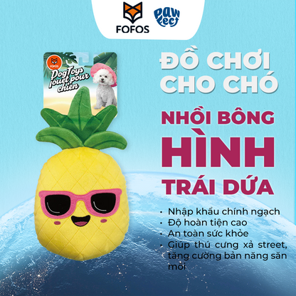 FOFOS Đồ Chơi Nhồi Bông Bền Chắc Hình Trái Dưa Hấu Có Còi Kêu Cho Chó – Màu Hồng