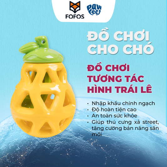 FOFOS Đồ Chơi Rớt Đồ Ăn Hình Trái Lê – Đồ Chơi Nhai Cao Su Tự Nhiên Cho Chó