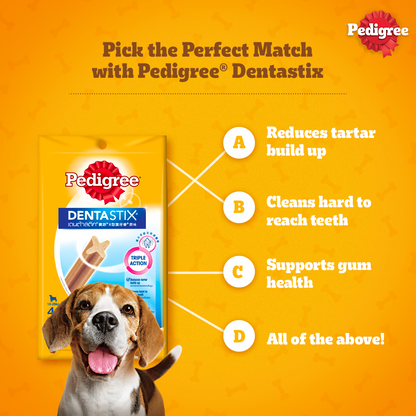 Pedigree Dentastix Bánh Xương Chăm Sóc Răng Cho Chó Cỡ Vừa 98g