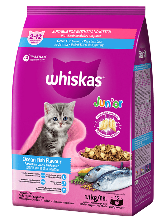 Whiskas Thức Ăn Hạt Vị Cá Biển Cho Mèo Con