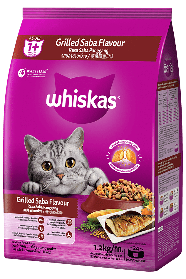 Whiskas Thức Ăn Hạt Vị Saba Nướng Cho Mèo Trưởng Thành